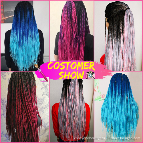 Pre Twist Crochet Braid Hair Synthetic Black Ombre Brown Braids Crochet Twist Braiding Hair